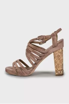 Brown suede sandals