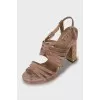 Brown suede sandals