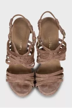 Brown suede sandals