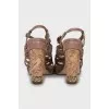 Brown suede sandals