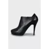 Leather ankle boots with high heels