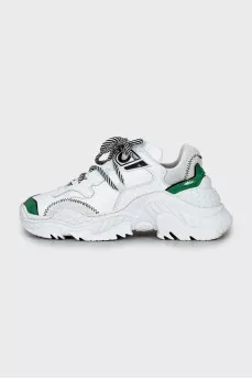 Chunky sneakers made of leather and textile