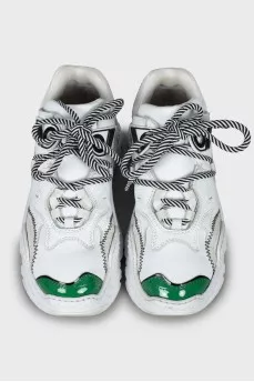 Chunky sneakers made of leather and textile