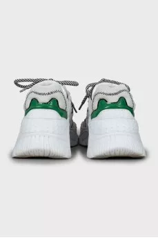 Chunky sneakers made of leather and textile