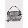 Hobo bag with gold keychain