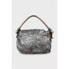 Hobo bag with gold keychain