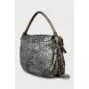 Hobo bag with gold keychain