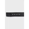 Leather belt with massive buckle