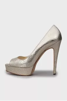 Gold Snakeskin Shoes