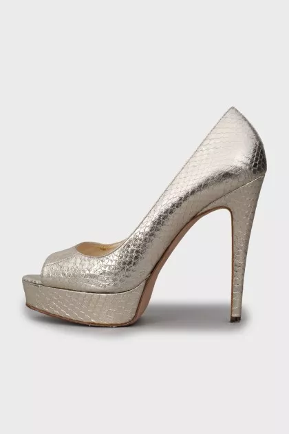 Gold Snakeskin Shoes