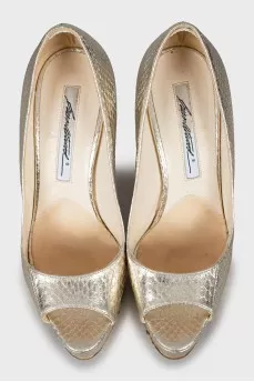 Gold Snakeskin Shoes