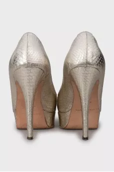 Gold Snakeskin Shoes