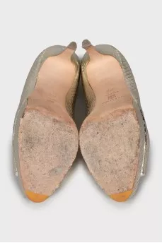Gold Snakeskin Shoes