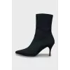 Textile ankle boots with signature print