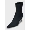 Textile ankle boots with signature print