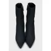 Textile ankle boots with signature print