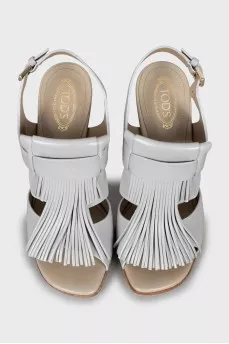 Grey leather sandals