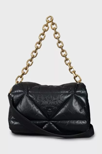 Quilted bag with embossed logo