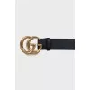 Leather belt with gold logo