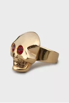 Skull Ring with Rhinestones