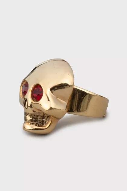 Skull Ring with Rhinestones