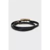 Leather bracelet with gold fittings