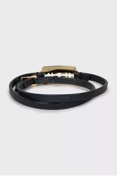 Leather bracelet with gold fittings