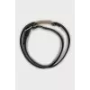 Leather bracelet with gold fittings