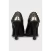 Silver embossed shoes