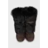 Insulated boots with high wedge heels