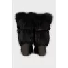 Insulated boots with high wedge heels