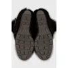 Insulated boots with high wedge heels