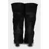 Suede ankle boots with raised seams