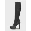 Grey high heel boots