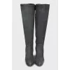 Grey high heel boots