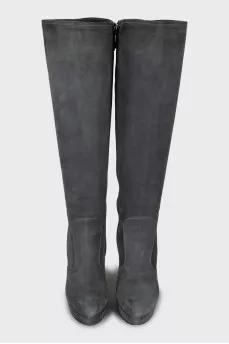 Grey high heel boots