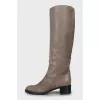 Suede block heel boots