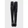 Leather high heel boots