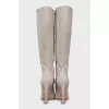 Grey suede stiletto boots