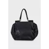 Black leather tote bag