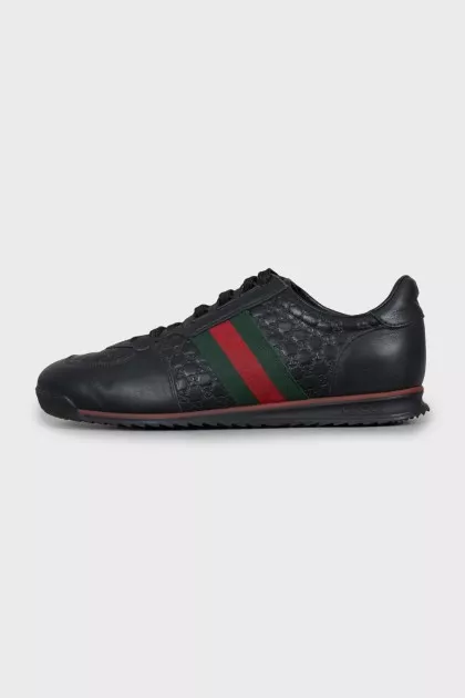 Men's sneakers with embossed leather