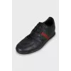 Men's sneakers with embossed leather
