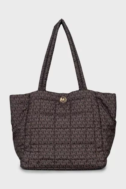 Textile shopper bag with signature print