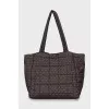 Textile shopper bag with signature print