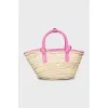 Woven Basket Bag with Tag