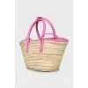 Woven Basket Bag with Tag
