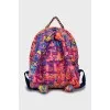 Backpack made of textile with bright print