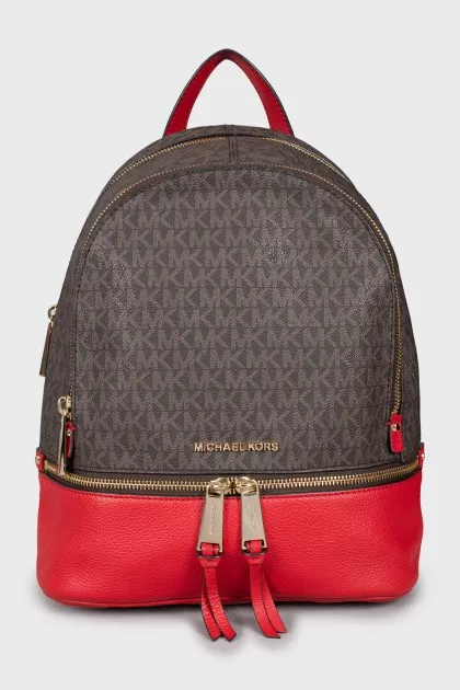 Backpack with branded print