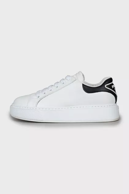 Black and white leather sneakers