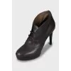 Brown lace-up ankle boots